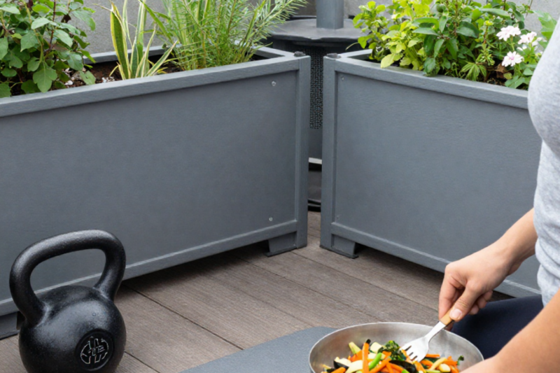 Growing food, cooking being healthy